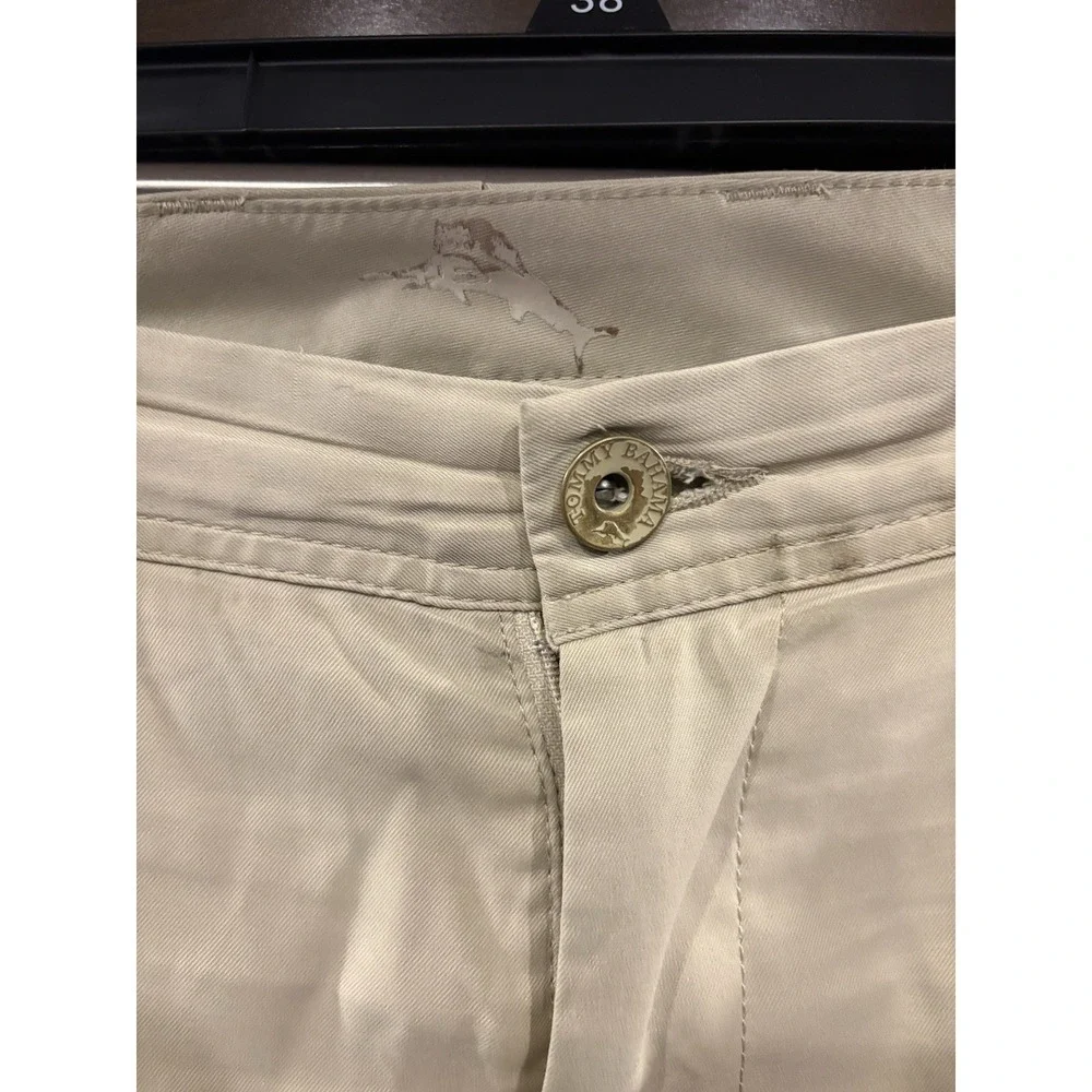 Tommy Bahama mens 35x30 Khaki Performance Pants Beige 5 Pocket Stretch Casual